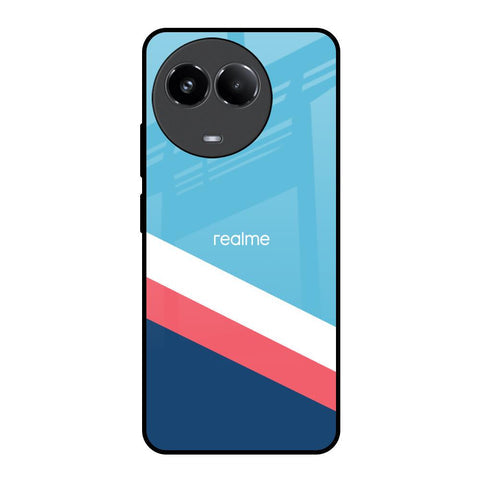 Pink & White Stripes Glossy Case For Realme 11x 5G