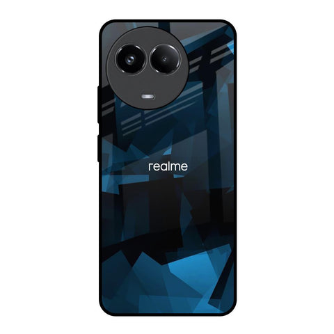 Polygonal Blue Box Glossy Case For Realme 11x 5G
