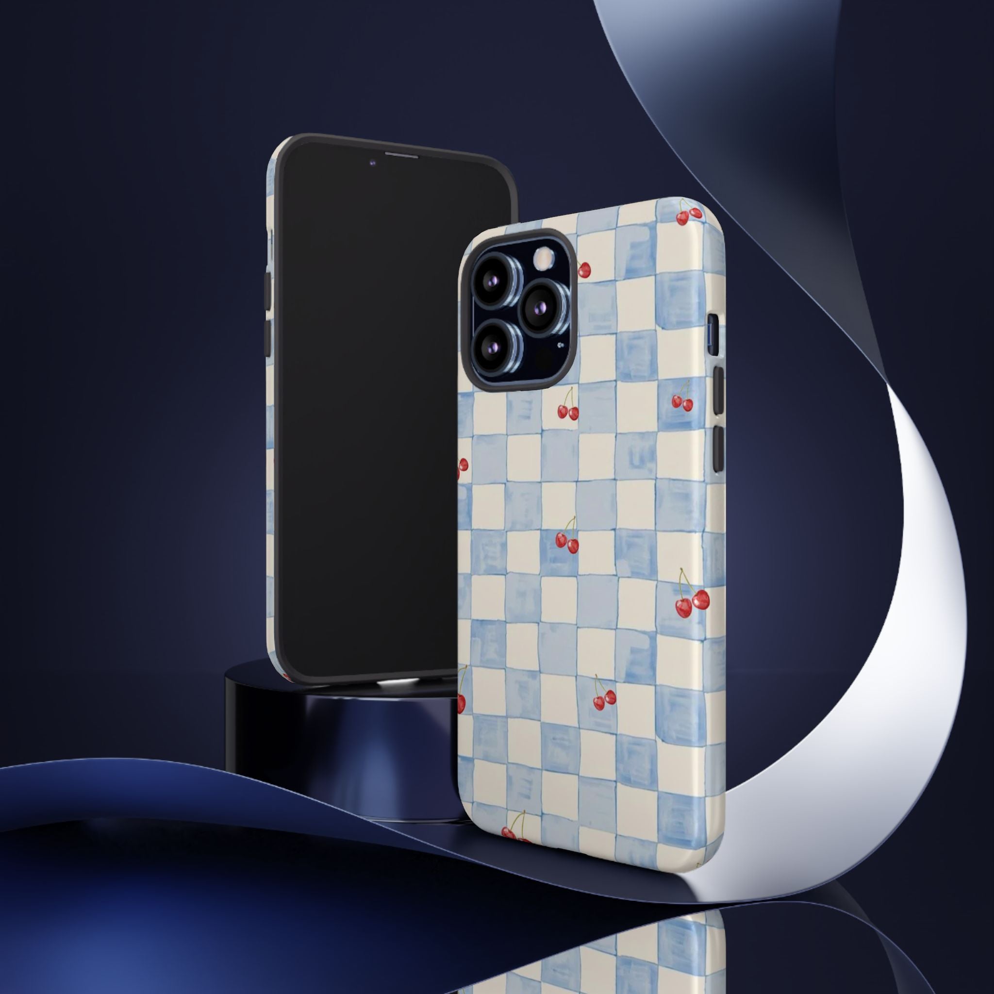 Cherry Check Tough Case  Available For All iPhone Models