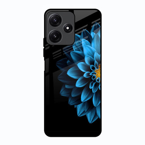 Half Blue Flower Glossy Case for Poco M6 Pro 5G