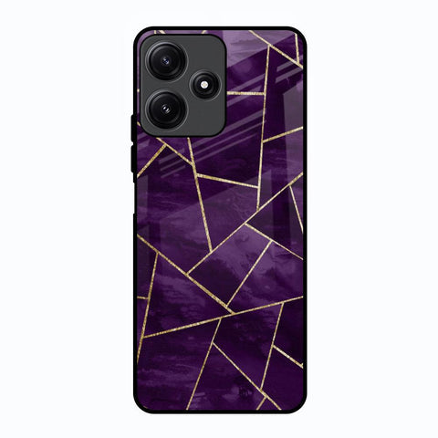 Geometric Purple Glossy Case For Poco M6 Pro 5G