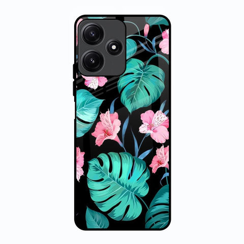 Tropical Leaves & Pink Flowers Glossy Case for Poco M6 Pro 5G