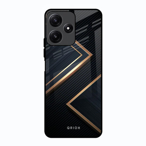 Sleek Golden & Navy Glossy Case for Poco M6 Pro 5G