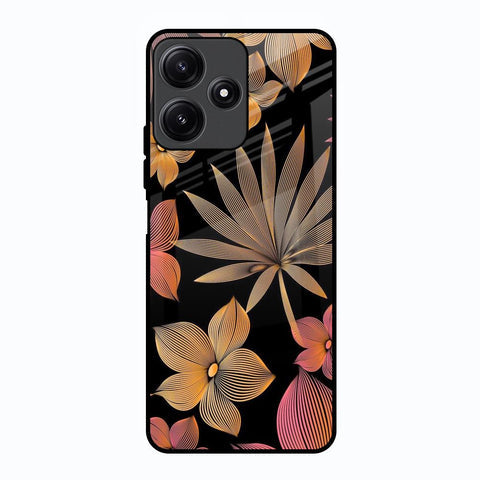 Lines Pattern Flowers Glossy Case for Poco M6 Pro 5G