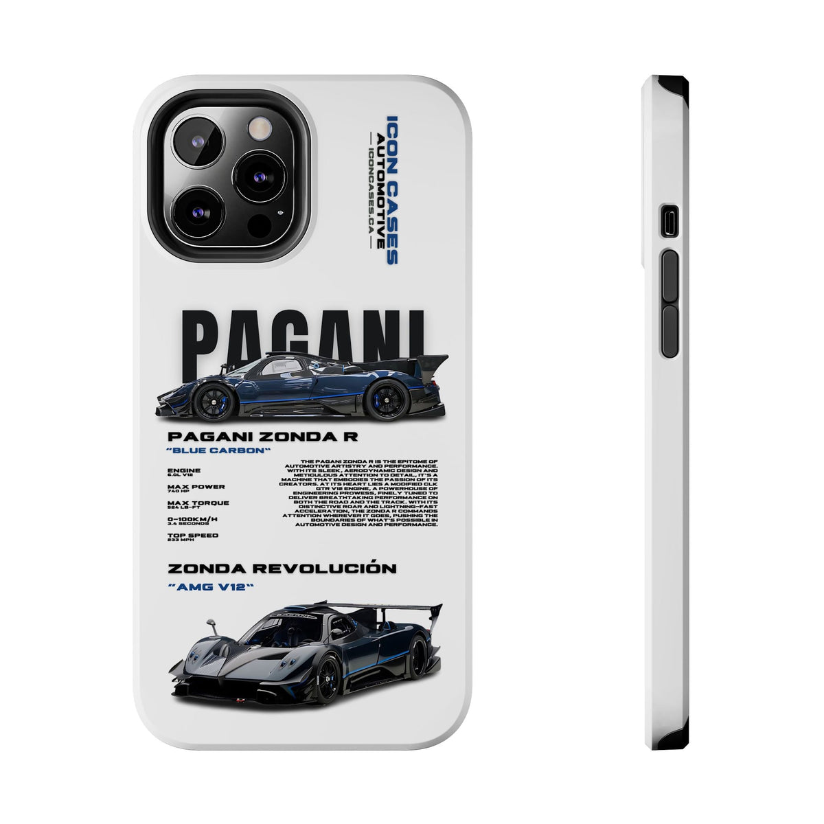 Pagani Zonda R White Premium Tough Shining Phone Case (Double Layer) Available For All iPhone Models