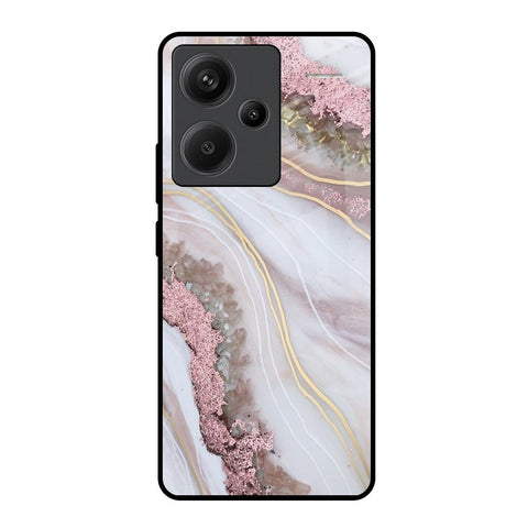 Pink & Gold Gllitter Marble Glossy Case for Redmi Note 13 Pro Plus 5G