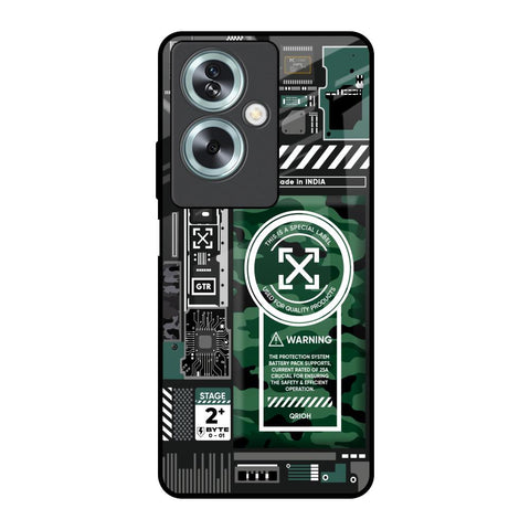 Green Camo Circuit Glossy Case for Oppo A79 5G