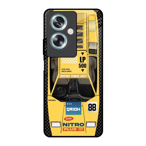Yellow Racing Car Glossy Case for Oppo A79 5G