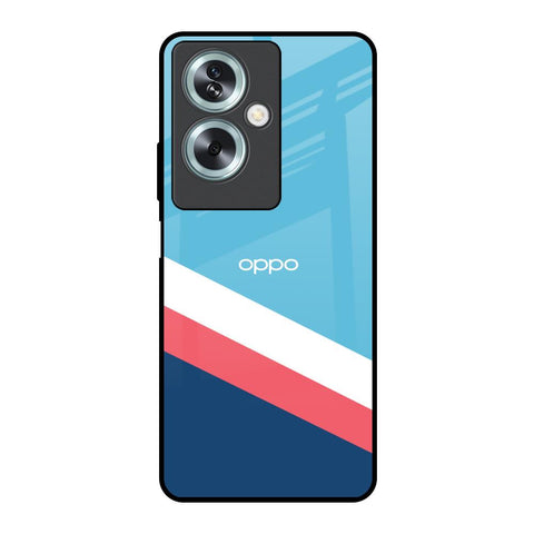 Pink & White Stripes Glossy Case For Oppo A79 5G
