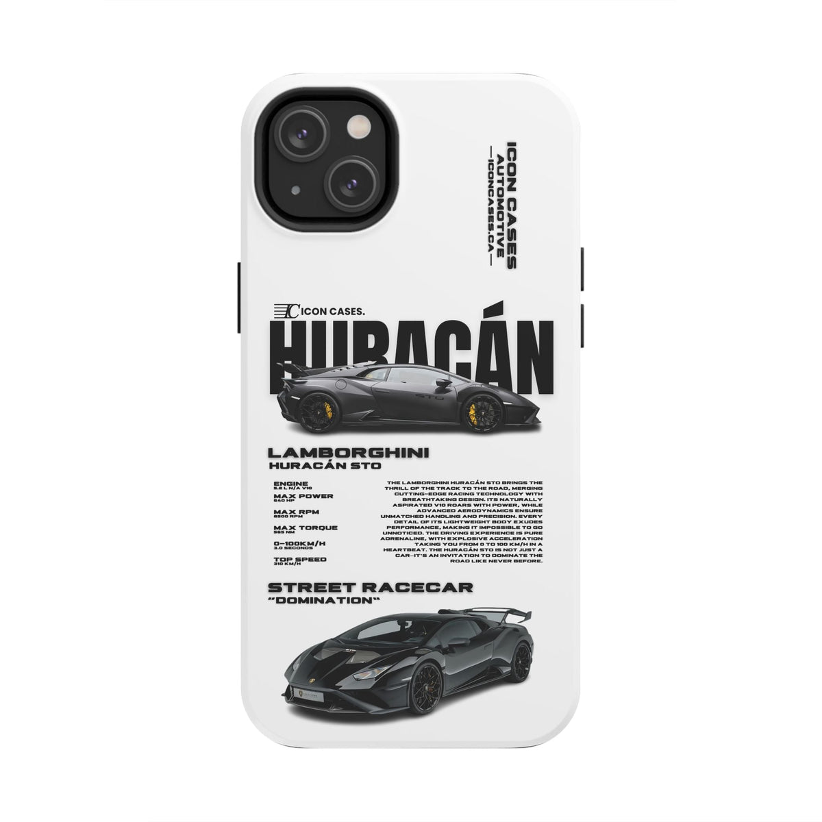 Lamborghini Huracan STO White Premium Tough Shining Phone Case (Double Layer) Available For All iPhone Models
