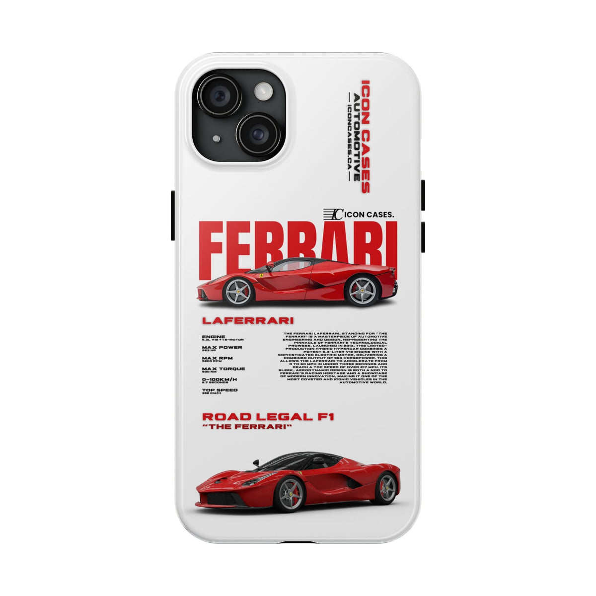 Ferrari LaFerrari White Premium Tough Shining Phone Case (Double Layer) Available For All iPhone Models
