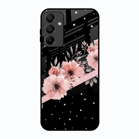 Floral Black Band Glossy Case For Samsung Galaxy A15 5G