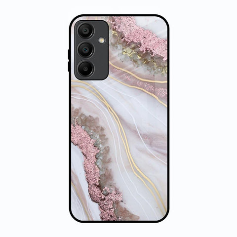 Pink & Gold Gllitter Marble Glossy Case for Samsung Galaxy A15 5G