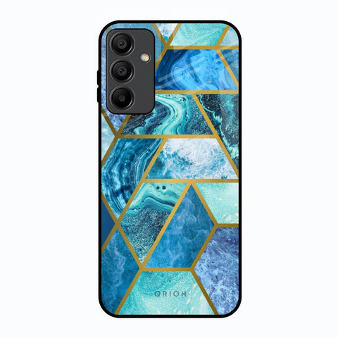 Turquoise Geometrical Marble Glossy Case for Samsung Galaxy A15 5G
