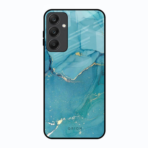 Blue Golden Glitter Glossy Case for Samsung Galaxy A25 5G