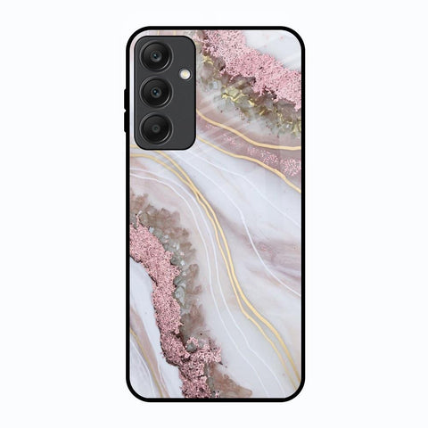 Pink & Gold Gllitter Marble Glossy Case for Samsung Galaxy A25 5G