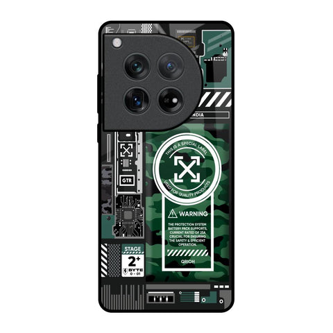 Green Camo Circuit Glossy Case for Oneplus 12