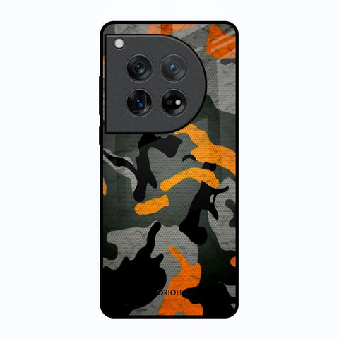Camouflage Orange Glossy Case For Oneplus 12