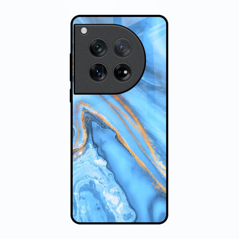 Vibrant Blue Marble Glossy Case for Oneplus 12