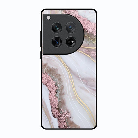 Pink & Gold Gllitter Marble Glossy Case for Oneplus 12