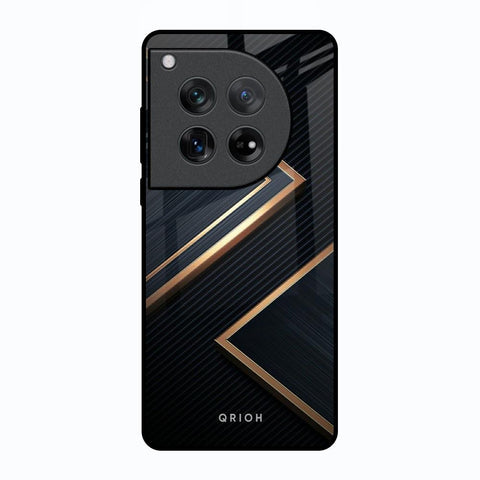 Sleek Golden & Navy Glossy Case for Oneplus 12