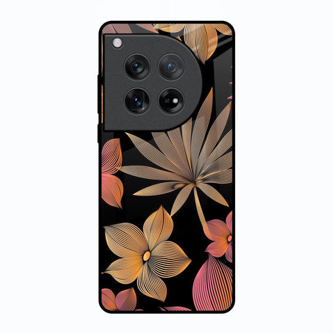 Lines Pattern Flowers Glossy Case for Oneplus 12