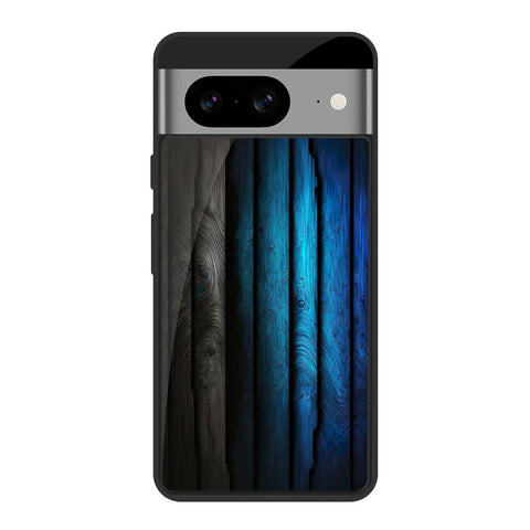 Grey & Blue Wooden Texture Glossy Case for Google Pixel 8