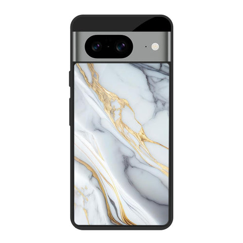 White Grey Marble Glossy Case for Google Pixel 8