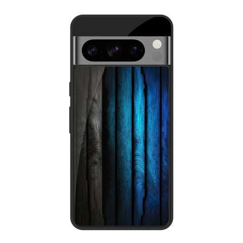 Grey & Blue Wooden Texture Glossy Case for Google Pixel 8 Pro