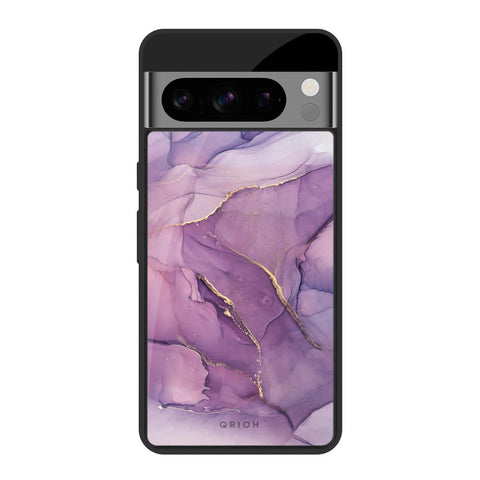 Purple Gold Marble Glossy Case for Google Pixel 8 Pro