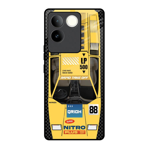 Yellow Racing Car Glossy Case for Vivo T2 Pro 5G