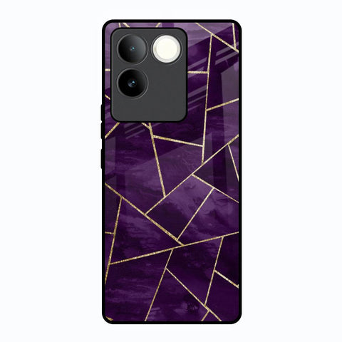 Geometric Purple Glossy Case For Vivo T2 Pro 5G