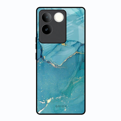 Blue Golden Glitter Glossy Case for Vivo T2 Pro 5G