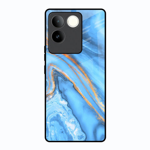 Vibrant Blue Marble Glossy Case for Vivo T2 Pro 5G