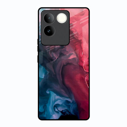 Blue & Red Smoke Glossy Case for Vivo T2 Pro 5G