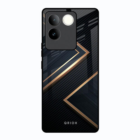 Sleek Golden & Navy Glossy Case for Vivo T2 Pro 5G