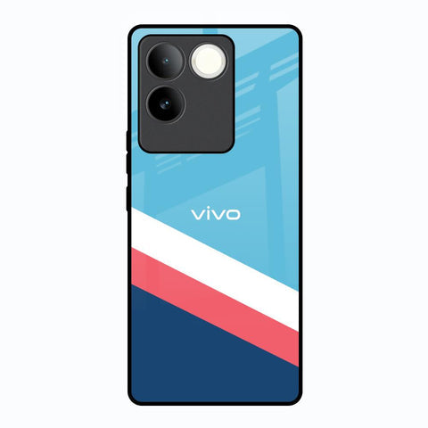 Pink & White Stripes Glossy Case For Vivo T2 Pro 5G