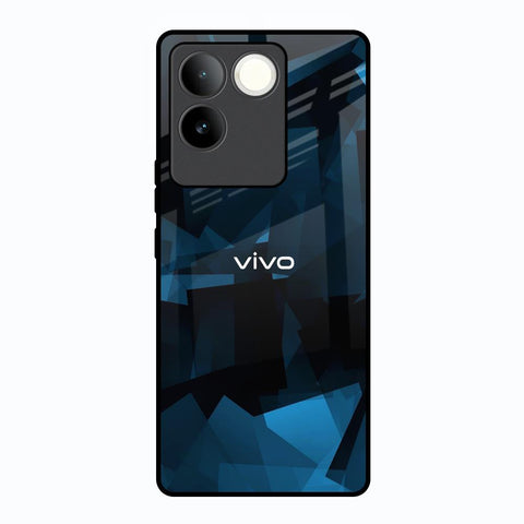 Polygonal Blue Box Glossy Case For Vivo T2 Pro 5G