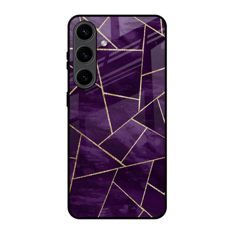 Geometric Purple Glossy Case For Samsung Galaxy S24 5G