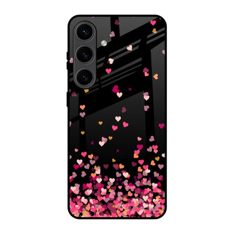 Heart Rain Fall Glossy Case For Samsung Galaxy S24 5G