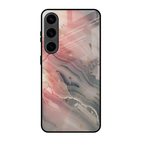 Pink And Grey Marble Glossy Case For Samsung Galaxy S24 5G