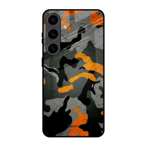 Camouflage Orange Glossy Case For Samsung Galaxy S24 5G