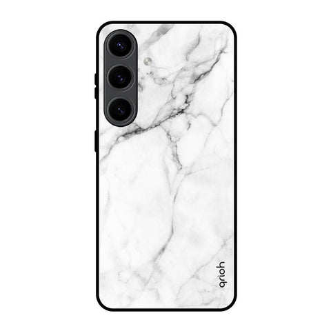 Modern White Marble Glossy Case for Samsung Galaxy S24 5G