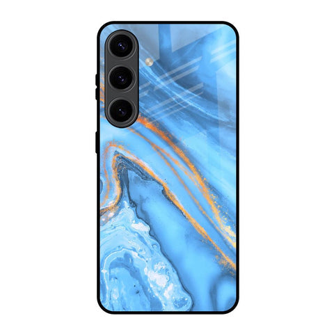 Vibrant Blue Marble Glossy Case for Samsung Galaxy S24 5G