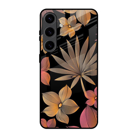 Lines Pattern Flowers Glossy Case for Samsung Galaxy S24 5G