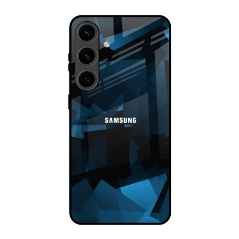 Polygonal Blue Box Glossy Case For Samsung Galaxy S24 5G