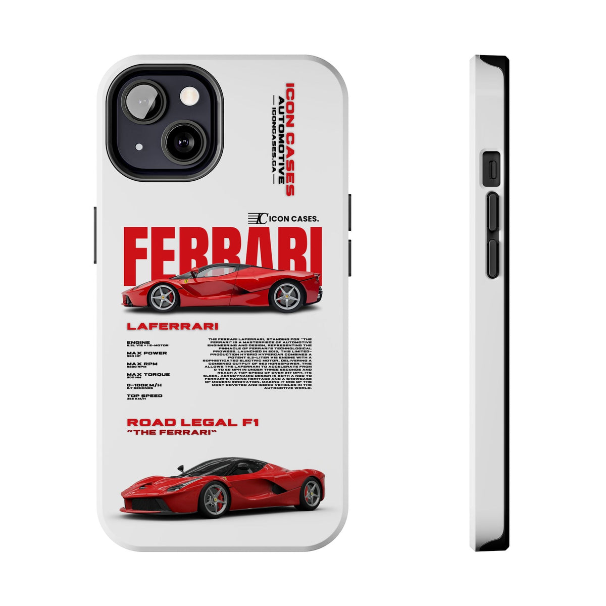 Ferrari LaFerrari White Premium Tough Shining Phone Case (Double Layer) Available For All iPhone Models