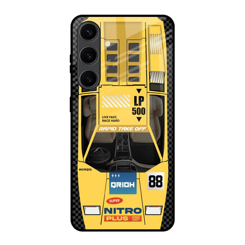 Yellow Racing Car Glossy Case for Samsung Galaxy S24 Plus 5G
