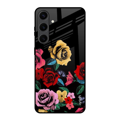 Floral Decorative Glossy Case For Samsung Galaxy S24 Plus 5G