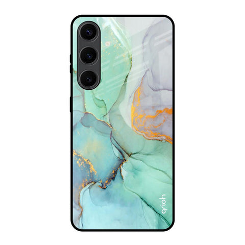 Green Marble Glossy Case for Samsung Galaxy S24 Plus 5G